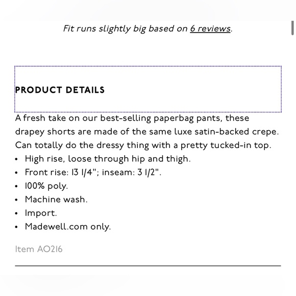 Madewell drapey paperbag shorts - Picture 8 of 8